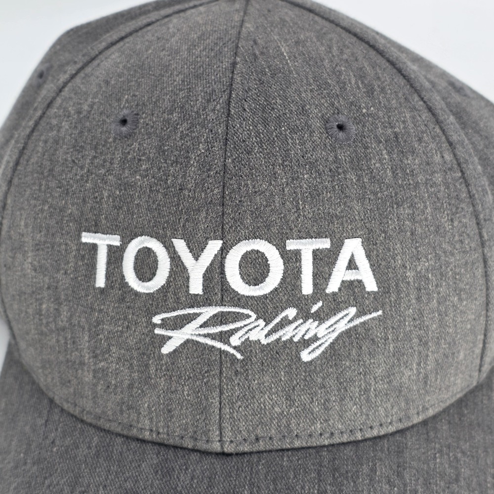 Toyota Racing Hat Cap Strap Back One Size Gray Racing Embroidered Script Mens - Picture 2 of 8